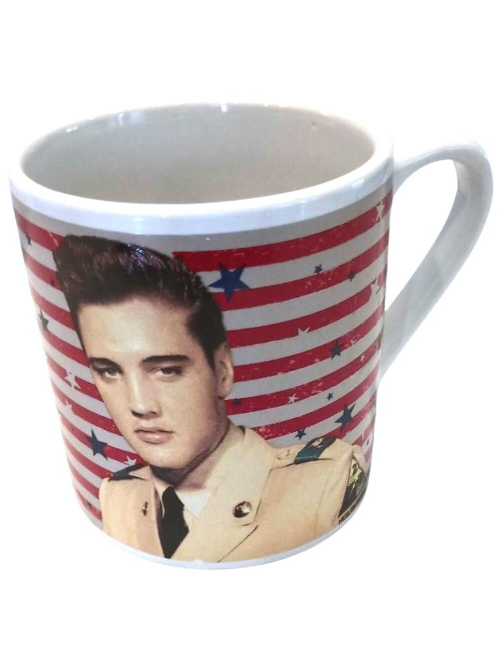 ELVIS PRESLEY Elvis Signature Stars And Stripes Coffee Mug Cup 16 oz 2017 NEW
